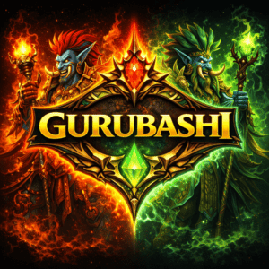 Vibrant image of Horde and Alliance characters from WoW Gurubashi event.