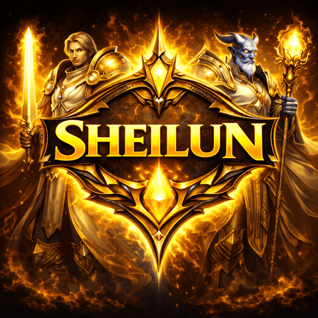 Detailed image of MMOTradingHUB's Sheilun game, showcasing legendary characters with weapons and armor for online trading.